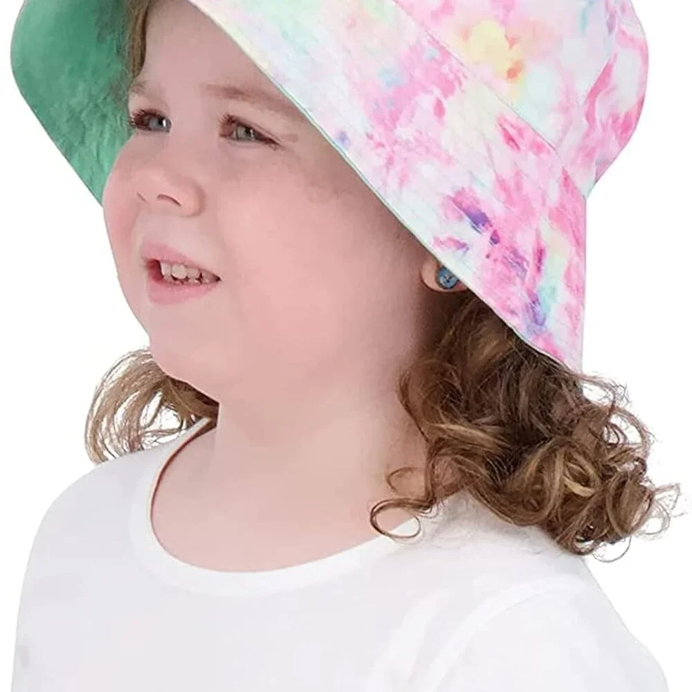 Kids Bucket Hat for Girls & Boys, Packable Fun & Cool Reversible Beach Sun Teen